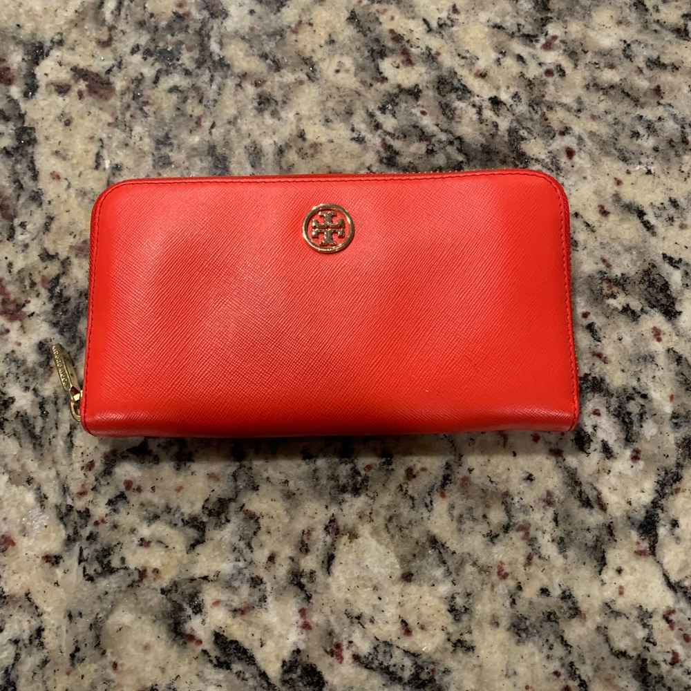 Tory Burch orange wallet